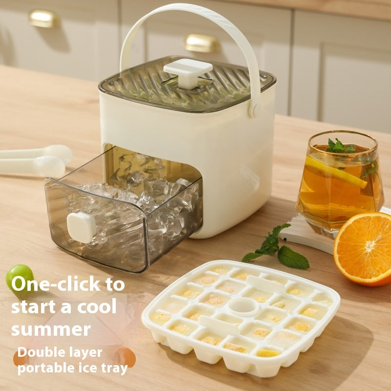 Two-in-one Large Capacity Press Three Layers Ice Tray Mold Box